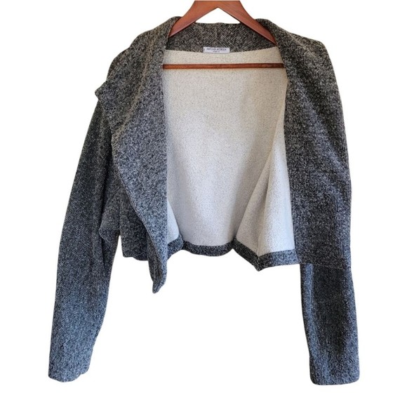 Anny & Adi Jacobson Tweed Open Front Jacket Gray Large Preppy Classic - Picture 4 of 8